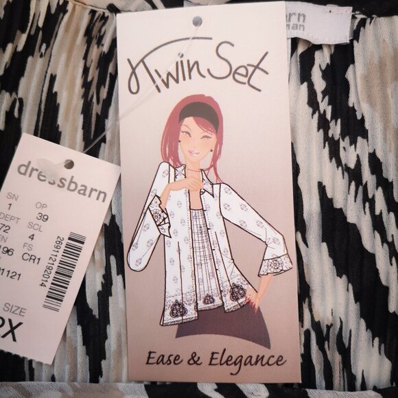 NWT Dress Barn Ladies Size 2X Black/Tan/Beige Twin Set Cami & Blouse - Picture 7 of 14